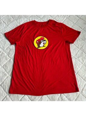 Buc-ees | Red Logo Short Sleeve Tee Shirt | Size Large